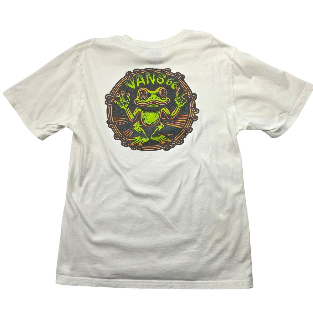 Vans Frog Graphic T Shirt Youth Large 12-14 White Skate Streetwear Tee